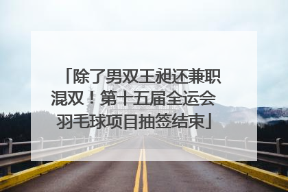 除了男双王昶还兼职混双！第十五届全运会羽毛球项目抽签结束
