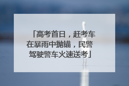 高考首日，赶考车在暴雨中抛锚，民警驾驶警车火速送考