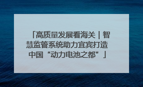 高质量发展看海关｜智慧监管系统助力宜宾打造中国“动力电池之都”