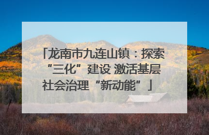 龙南市九连山镇：探索“三化”建设 激活基层社会治理“新动能”