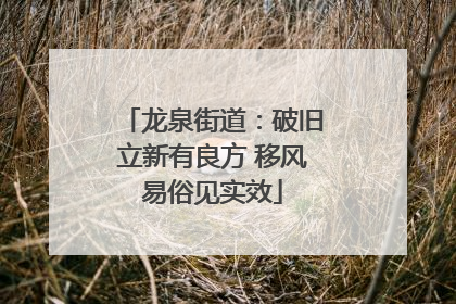 龙泉街道：破旧立新有良方 移风易俗见实效