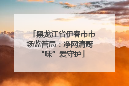 黑龙江省伊春市市场监管局：净网清厨 “味”爱守护