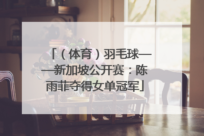 （体育）羽毛球——新加坡公开赛：陈雨菲夺得女单冠军