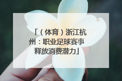 （体育）浙江杭州：职业足球赛事释放消费潜力