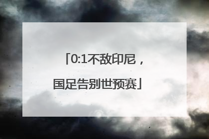 0:1不敌印尼，国足告别世预赛