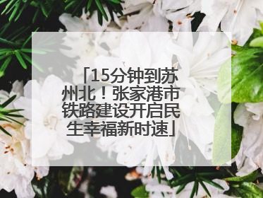 15分钟到苏州北！张家港市铁路建设开启民生幸福新时速