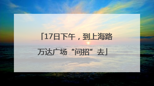 17日下午，到上海路万达广场“问招”去