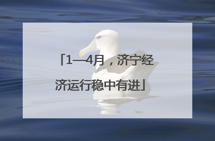 1—4月,济宁经济运行稳中有进