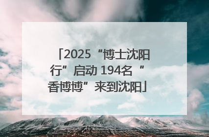 2025“博士沈阳行”启动 194名“香博博”来到沈阳