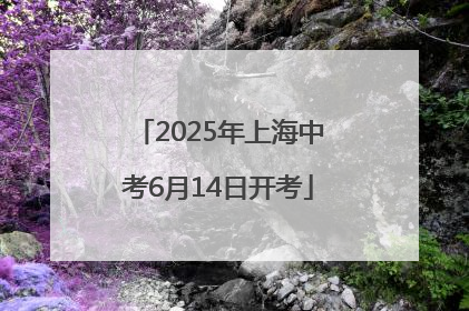 2025年上海中考6月14日开考