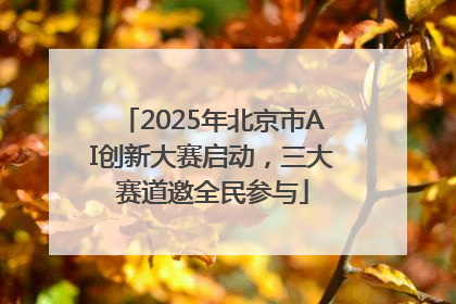 2025年北京市AI创新大赛启动，三大赛道邀全民参与