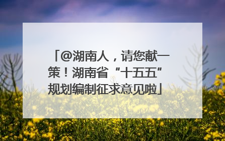@湖南人，请您献一策！湖南省“十五五”规划编制征求意见啦